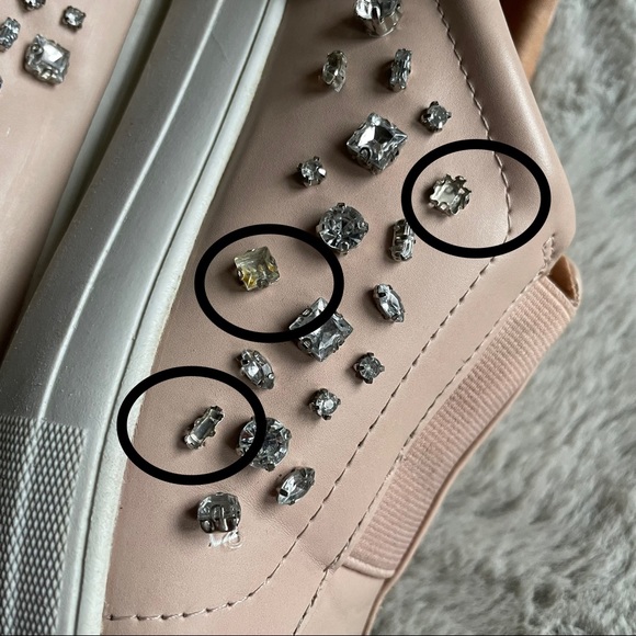 Express gemstone platform shoes sneakers fashion blush pink sz 7.5 cute women's - Picture 9 of 15